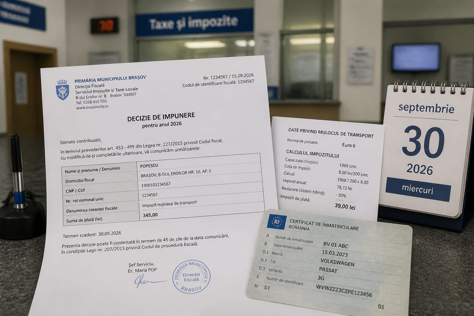 Impozitul auto pentru 2026 trebuie achitat până la 30 septembrie. Cum se calculează acum și ce penalizări riscă șoferii